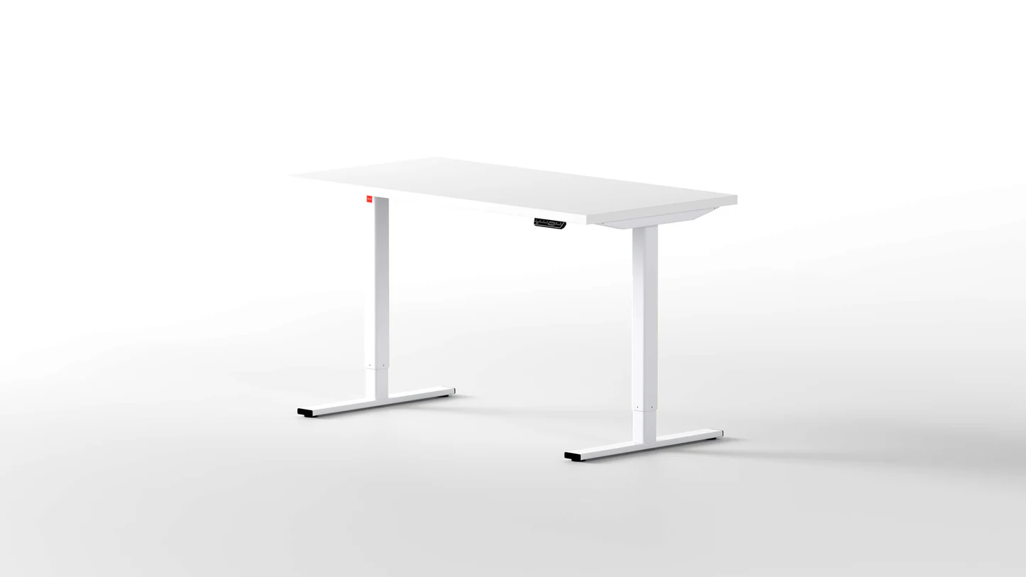 Escritorio elevable eléctrico Eleva Pro fabricado en España con doble motor, panel de 4 memorias y carga USB/USB-C