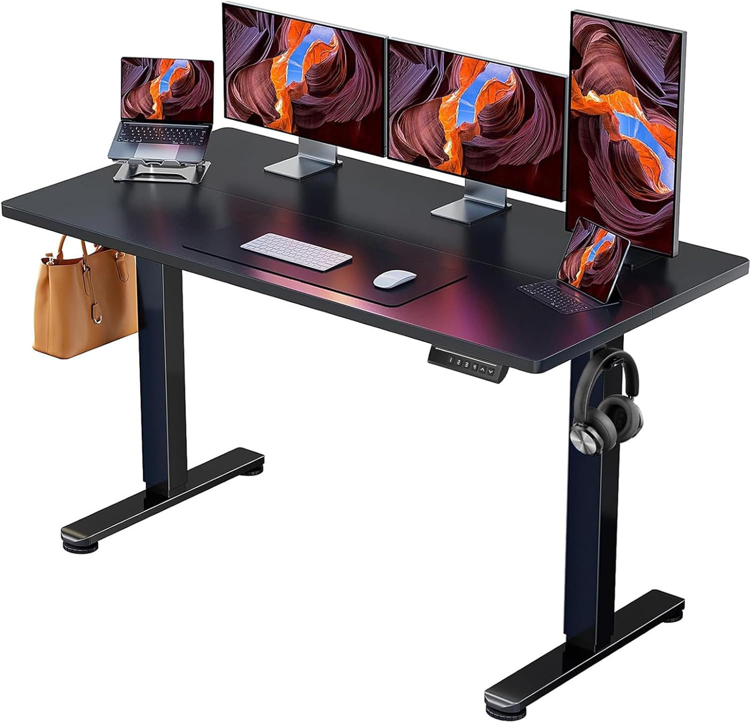 Escritorio elevable eléctrico ErGear con tablero ensamblado de 140x70 cm y panel de 4 memorias