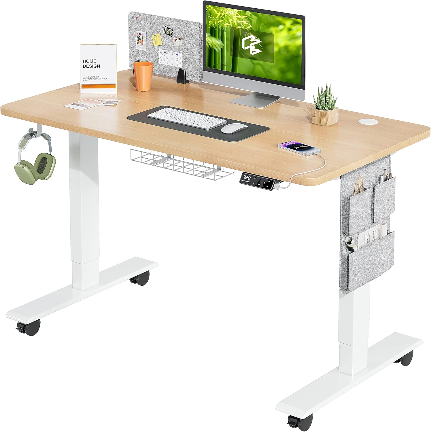 Escritorio elevable eléctrico Maidesite SN1 de doble motor con panel táctil LED y tablero