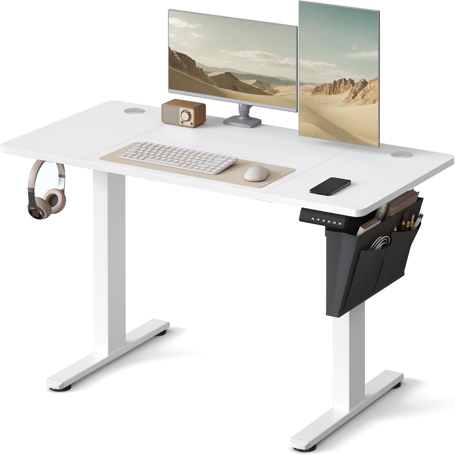 Escritorio elevable eléctrico SONGMICS LSD132 de 120x60 cm con panel digital de 4 memorias y puerto USB-C